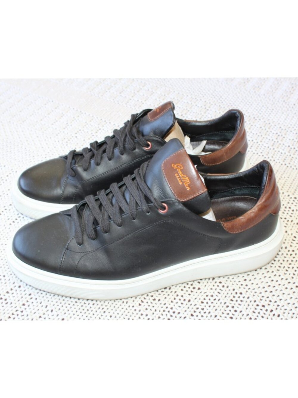 Good Man Brand Legend London Sneakers Black Leather Men's Shoes size 12 Italy